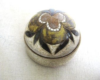 Vintage Studio Pottery Lidded Trinket Box, Fine Art Ceramic Covered Dish
