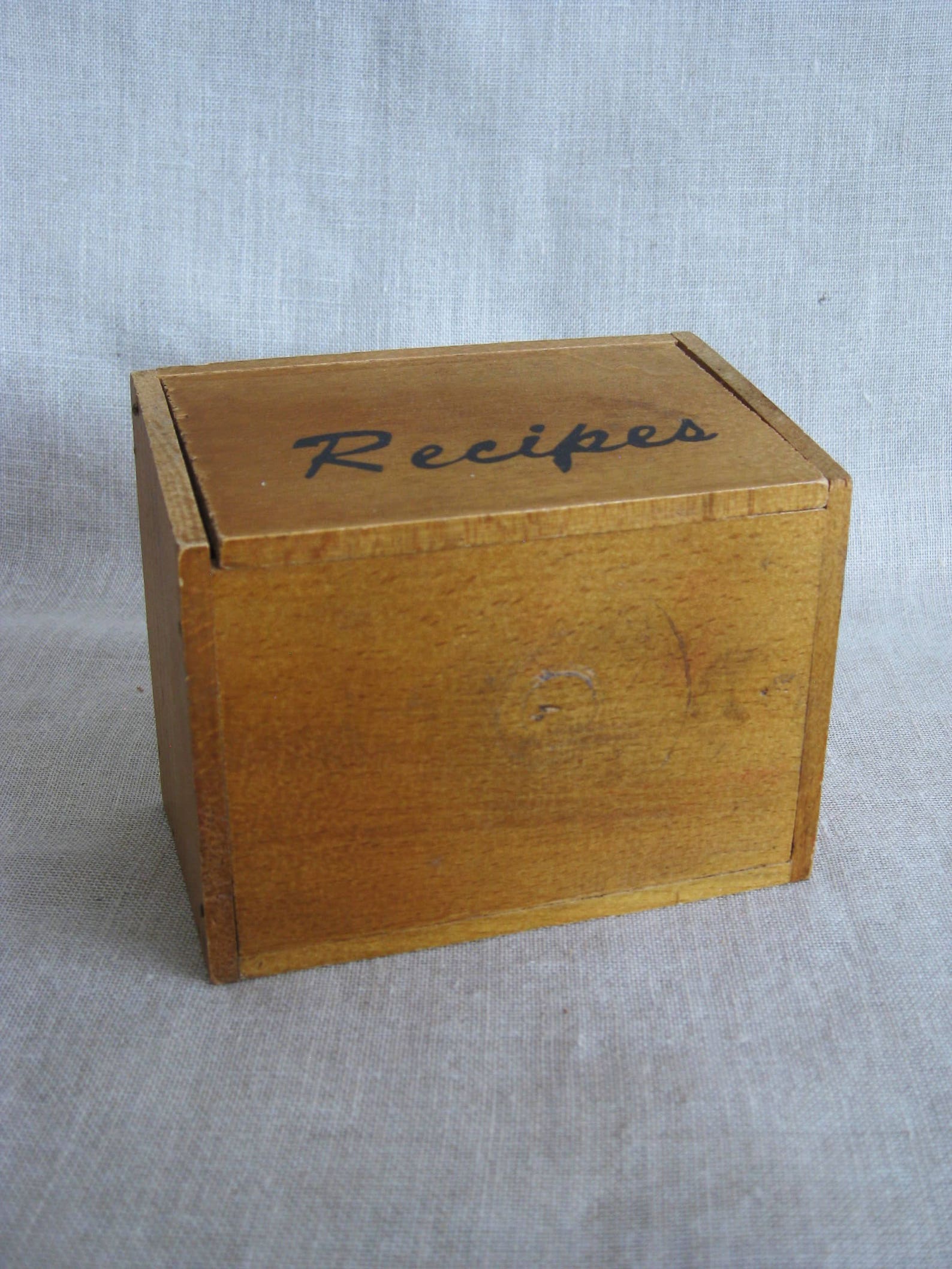 Vintage Wooden Recipe Box Card File Kitchen Storage and Etsy