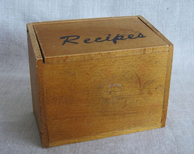 Vintage Wooden Recipe Box Card File Kitchen Storage and Etsy