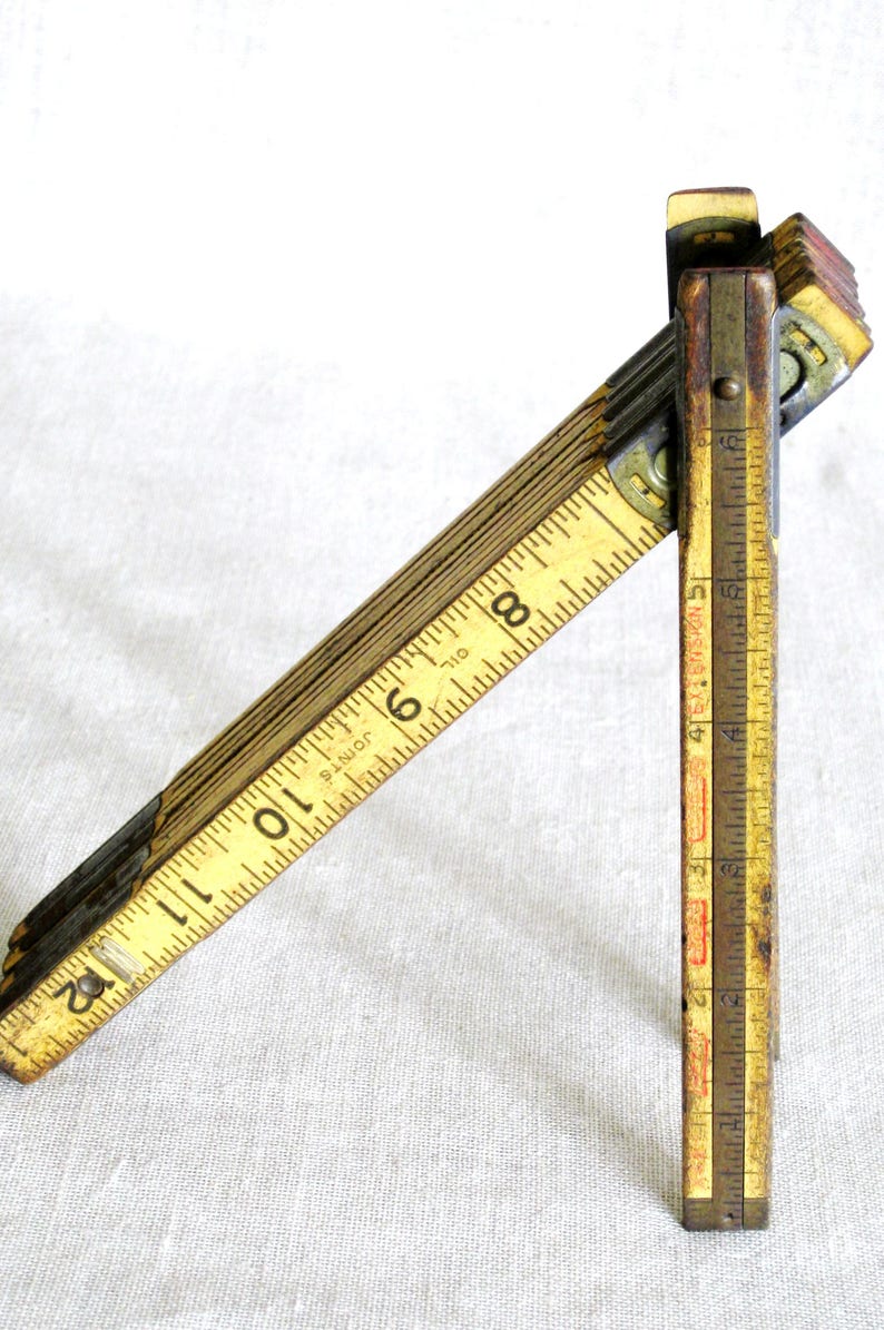 Vintage Lufkin Wooden Folding Ruler Measuring Device Yard Image 0