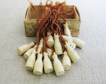 Vintage Sheffield Milk 1939 New York Worlds Fair Milk Bottle Charm Collection of 18 pc with Silken Cord Hostess Gift