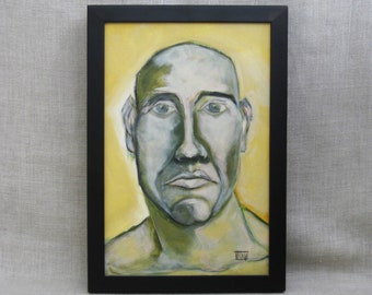 Original Contemporary Male Portrait Painting Framed Fine Art Pictures of Men