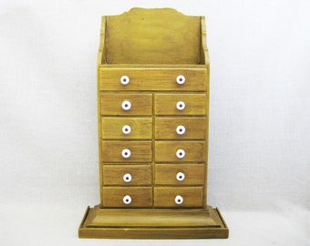 Vintage Chest of Drawers Desk Top Storage and Organization, Rustic Cabin Décor