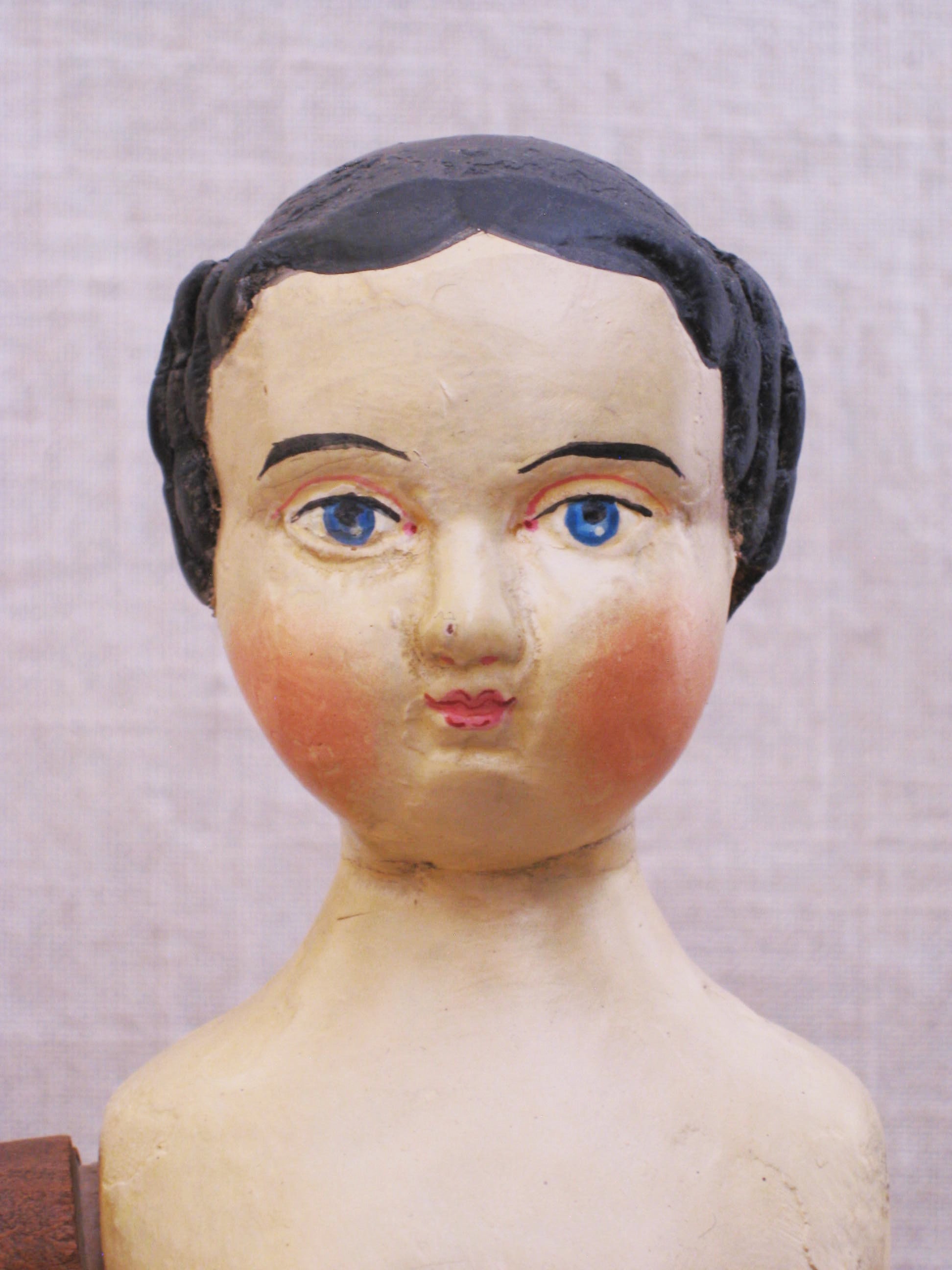 Vintage Wooden Jointed Doll, Antique Joel Ellis 19th Century Female Figure