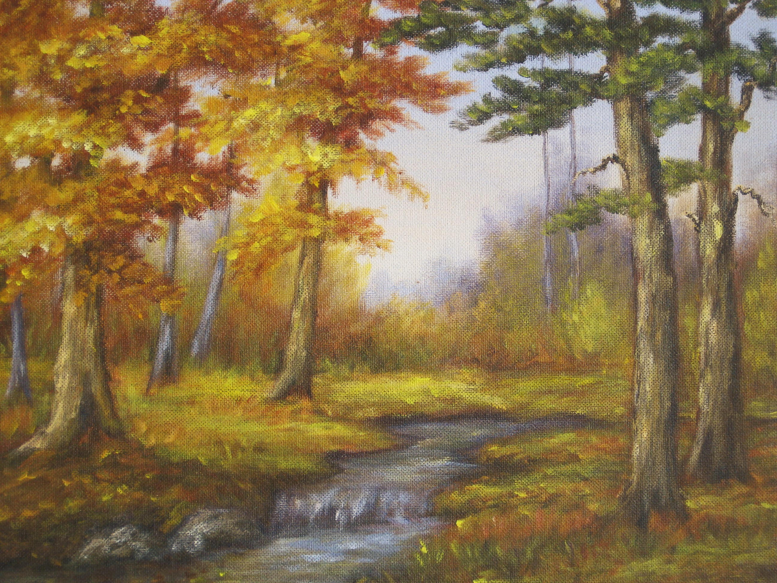 Vintage Landscape Painting on Wooden Panel Original Fine Art Etsy