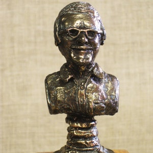 Vintage Male Portrait Bust Sculpture by Leo Blackman Bronze Statue Mid-Century Original Fine Art image 3