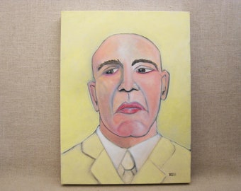 Contemporary Male Portrait Painting, Original Wall Art Portraits of Men, 12 x 16