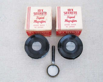 Vintage Magnifying Glass Collection, Jewelry Loupe Small Desk Top Size Office Housewarming Gift