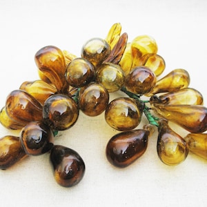 Glass Grapes Decorative Art Fruit, Kitchen and Dining Room Vintage Bowl Filler Home Décor