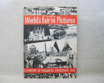 Vintage Chicago 1934 Worlds Fair Souvenir Pictorial Book Antique Ephemera