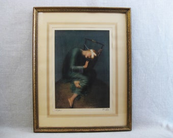 Vintage Hope Female Portrait, Antique Print George Frederick Watts Wall Art Home Décor