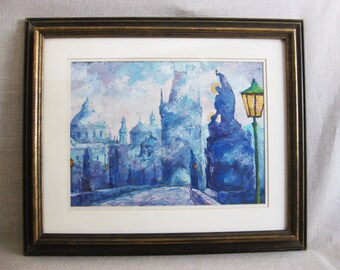 Vintage Urban Landscape Painting by Aleksey Artamonov European Framed Original Fine Art