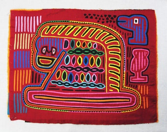 Vintage Mola, Folk Art Textiles from South American, Cuna, Panama, Wall Décor, Clothing Embellishments