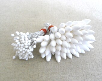 Vintage Flower Making Supplies Bridal and Bouquet Stem Core Blossoms and Buds Dyable Spun Cotton