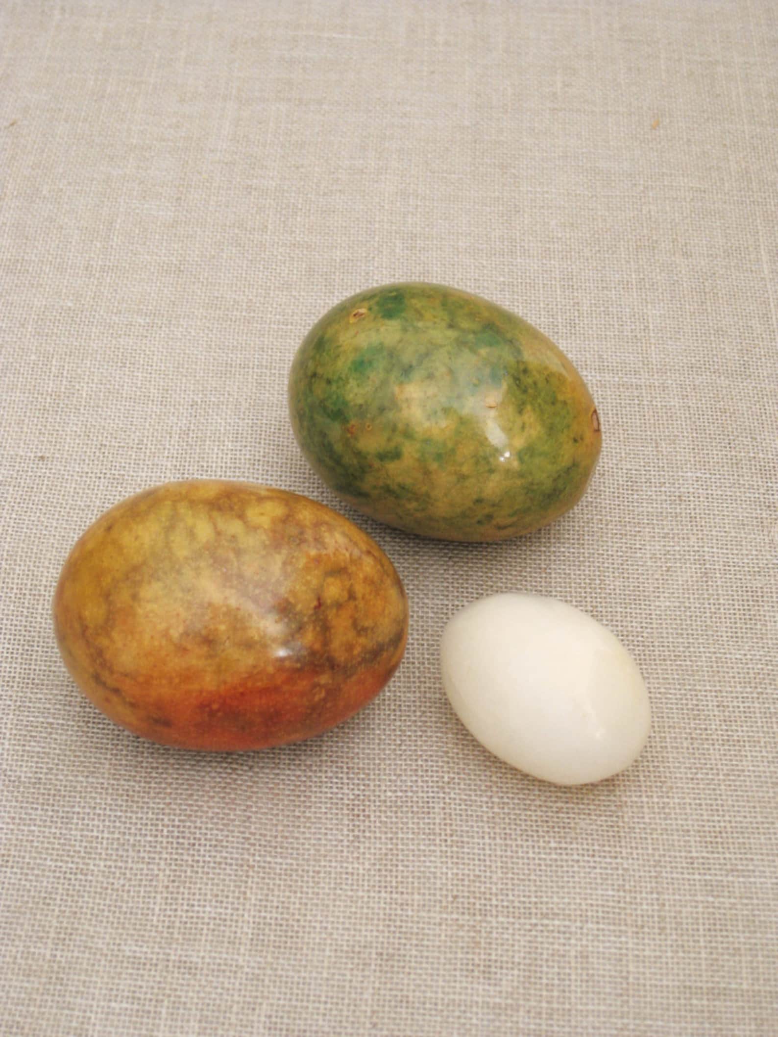 Vintage Decorative Stone Eggs Set of 3 Duck Easter Basket Etsy
