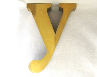 Brass Letter Y Marquis Signs, Large Initial 19 inches Tall, Alphabet Wall Art Home Décor