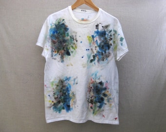 Vintage Paint Splattered Artist T-Shirt Authentic Artist Painted Grunge Wear Art to Wear Men's Large
