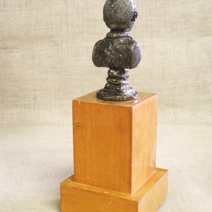 Vintage Male Portrait Bust Sculpture by Leo Blackman Bronze Statue Mid-Century Original Fine Art image 2