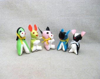 Vintage Vinyl Stuffed Animals, Montgomery Ward Collection Mid-Century Miniature Toys in Original Box