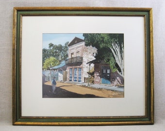 Vintage California Town Landscape, James March Phillips, Mid-Century Art