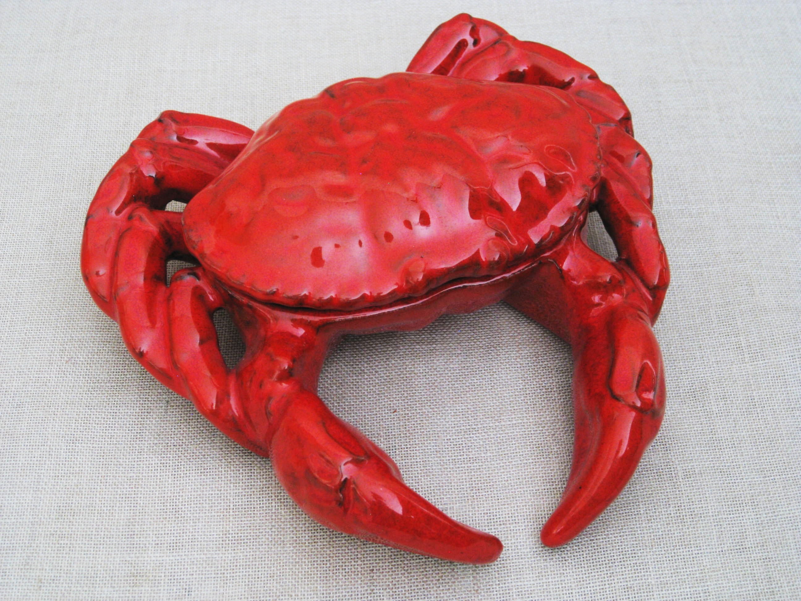 Vintage Red Crab Ceramic Box, Italian Ceramics, Coastal and Nautical ...