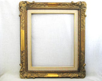 Large Gold Ornate Picture Frame, Rococo Vintage, for Mirror or Painting 25 x 29 to fit 17 x 21