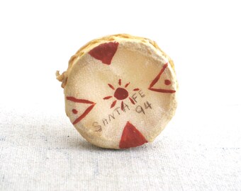 Miniature Hide Drum, Santa Fe Souvenirs New Mexico Rustic Cabin Gift