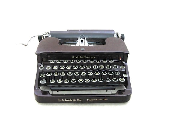 Vintage Smith Corona Flat Top Typewriter, 1930s Working Office
