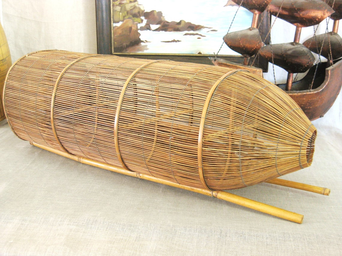 Vintage Asian Bamboo Fish Trap Asian Persuasion Etsy