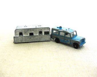 Vintage Midgetoy Miniature Trailer Lesney Land Rover Truck Camping Gift Man Cave Décor