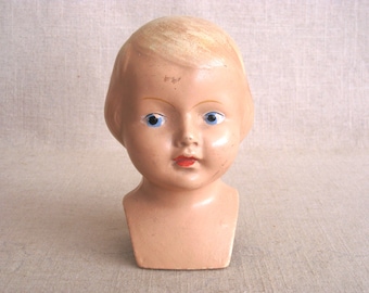 Vintage Composite Doll Head Female Parts and Supplies Gift for Her