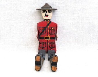 Folk Art Limberjack Jig Man Dancing Canadian Mountie Male Doll Figure