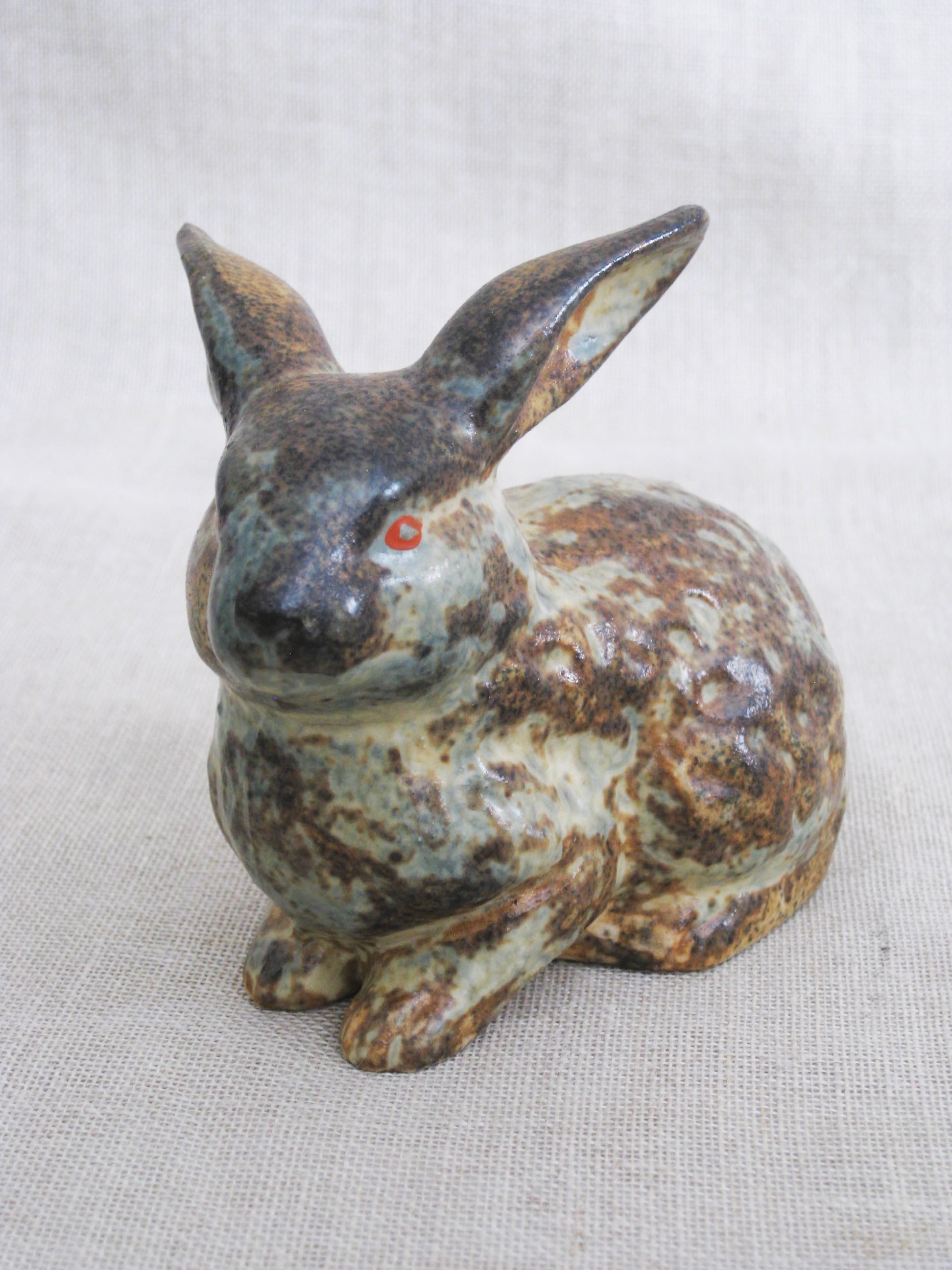 Vintage Ceramic Bunny Figurine, Japan, Pottery, Easter Decor, Garden