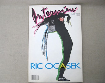 Vintage Interview Magazine, March 1987 Ric Ocasek, Arts Entertainment, Andy Warhol, Back Issues