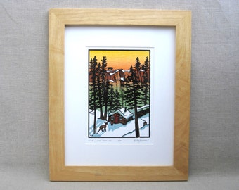 Vintage Woodland Landscape Fine Art Print Wall Art Rustic Cabin Mountain Home Décor Housewarming Hostess Gift