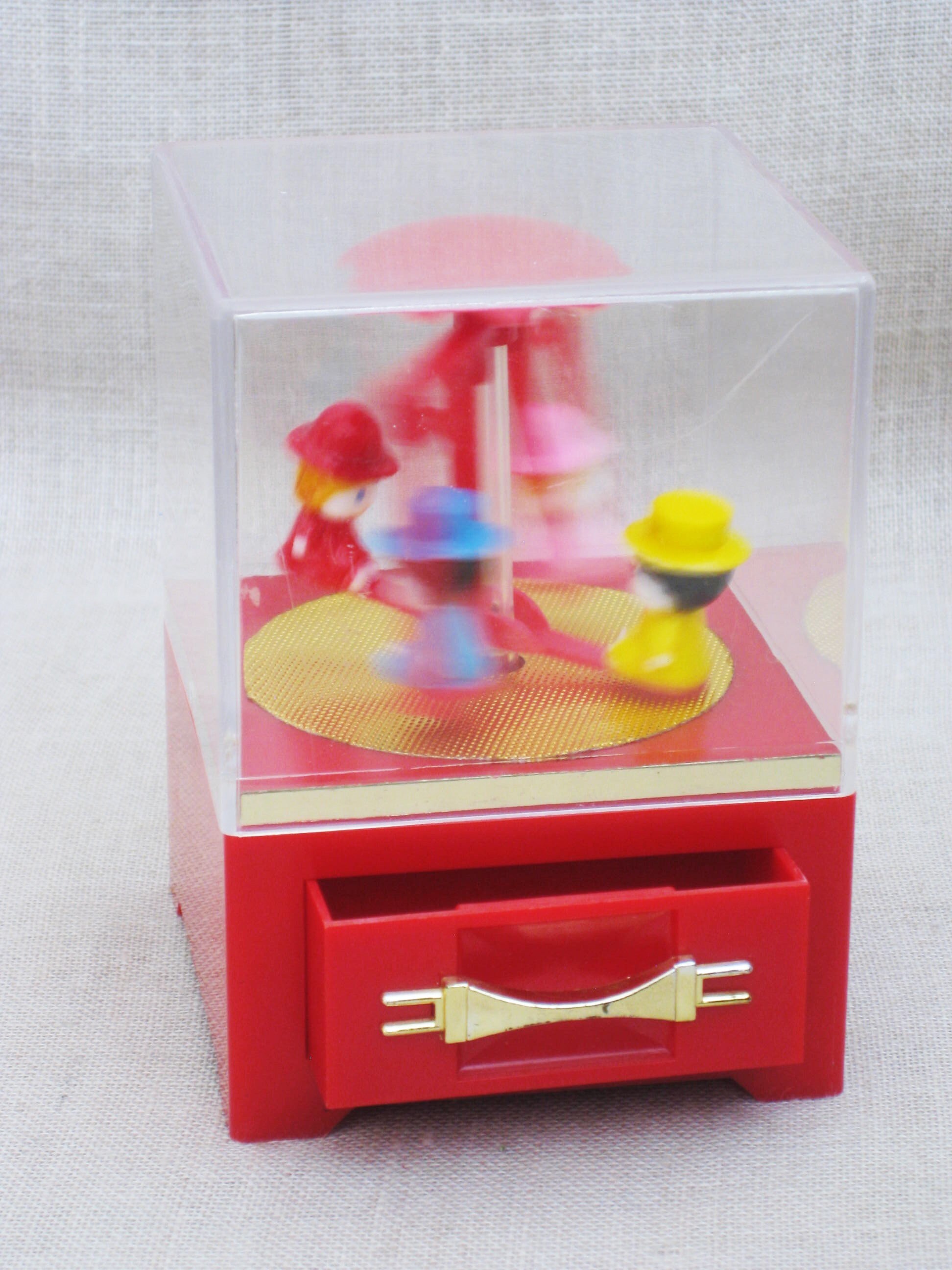 Reserved Vintage Jewelry Music Box, Hong Kong, Novelty, Kids on Swings