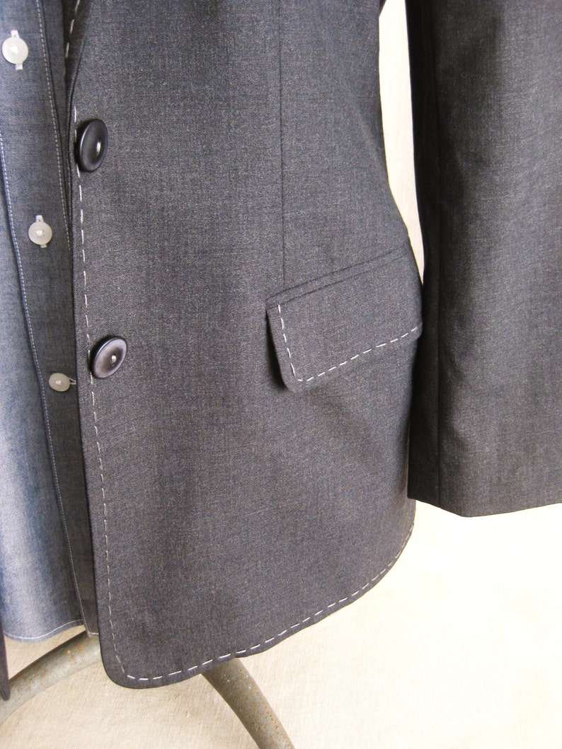 Vintage Womens Blazers Gray Jacket Size 6 Embellished - Etsy