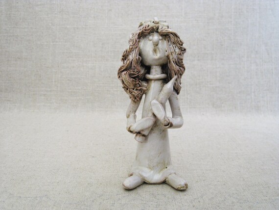 Italian Bencini Ceramic Nurse Figurine, European Vintage Female