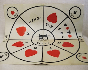 Vintage Re-Kop Poker Rummy Game Set, Retro Wall Decor, Poster