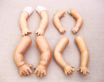 Vintage Doll Arms Composite Parts for Repair Assemblage or Display Mid-Century Toys