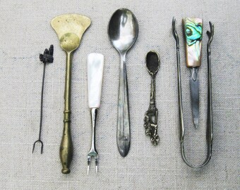 Vintage Serving Utensils, Small Spoons and Forks Dining and Entertaining Housewarming Gift