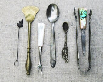 Vintage Serving Utensils Small Spoons and Forks Dining and Entertaining