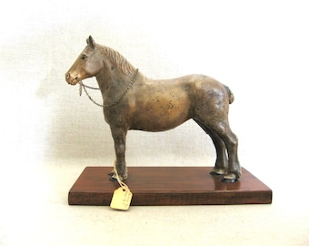 Vintage Horse Statue Metal Cast Iron Hubley 346 Percheron Door Stop Antique Equestrian Décor Gift