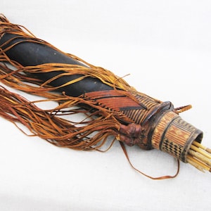 Vintage African Quiver and Arrows, Tribal Home Décor Rustic Cabin Masculine Man Cave Gift