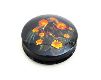 Japanese Black Lacquer Trinket Box, Asian Style Desk Storage and Vintage Vanity Organization Chinoiseries