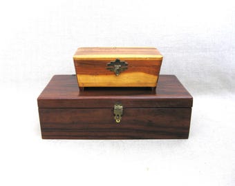 Masculine Desk Box, Wooden Office Storage, Desk Organization Gift for Him for Library or Dresser