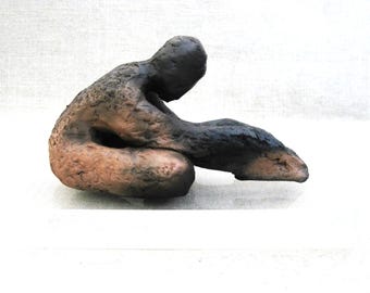 Figural Female Ceramic Sculpture, Vintage Fine Art Mid-Century