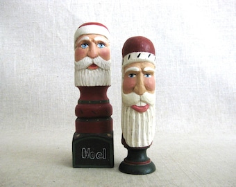 Vintage Carved Folk Art Santa Claus Sculpture, Christmas Holiday Décor