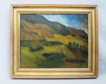 California Impressionism Landscape Oil Painting, Original Charles Howard Clawson, Framed Vintage Wall Art