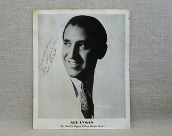 Vintage Autograph Publicity Photo of Abe Lyman, Bandleader Musician, 1930s